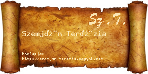 Szemján Terézia névjegykártya